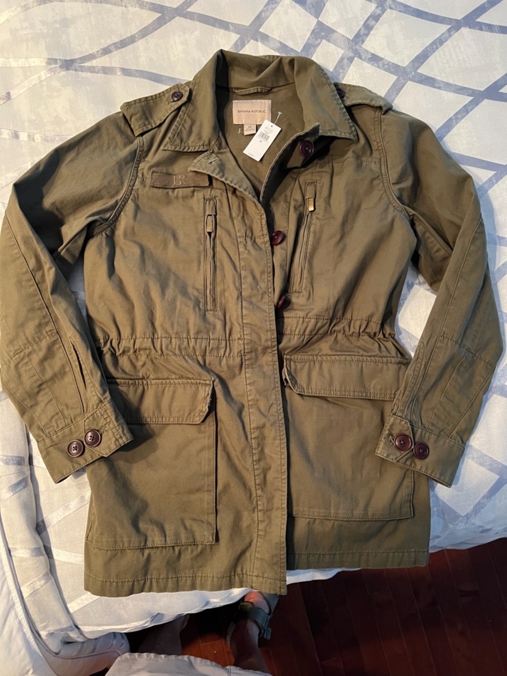Banana Republic Military-Style Olive Green Utility Jacket